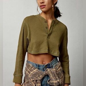 BDG Danny Cropped Boy Henley Top | XS 🔥CLEAR THE CLOSET